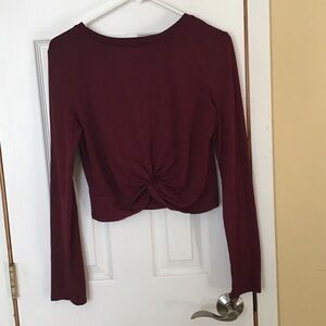 Gaze Burgundy Twist Front Blouse